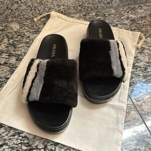 Prada Mink Slides